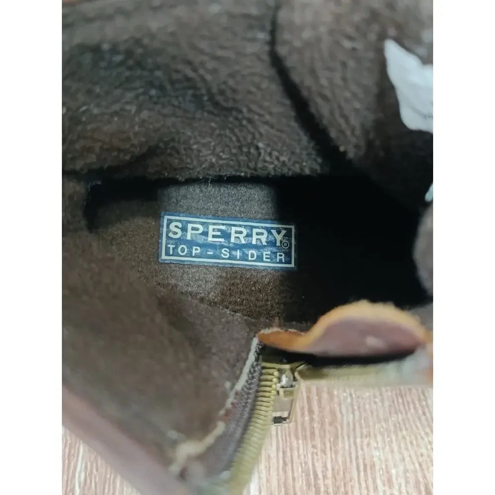 SPERRY Women's Saltwater Tan/Dark Brown Waterproof Duck Boots STS91176 Size 7.5